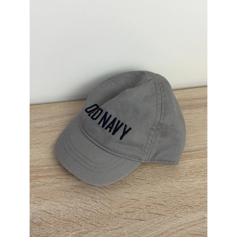 Old Navy Hat Toddler Medium Gray Baseball Cap Embroidered Spell Out Boys